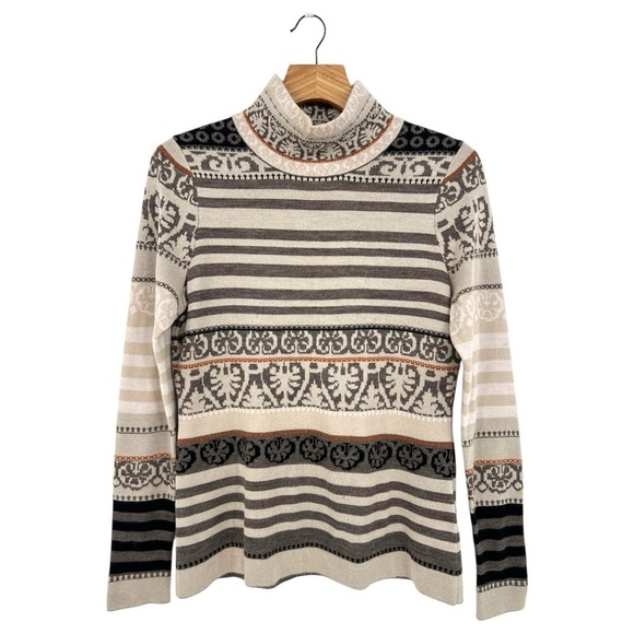 Icelandic Designs Catalina Nordic Mock Cowl Neck Merino Wool Sweater Size M - Picture 1 of 8